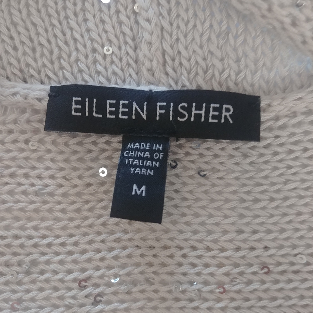 Eileen Fisher Sequin Open Front Cardigan - image 6